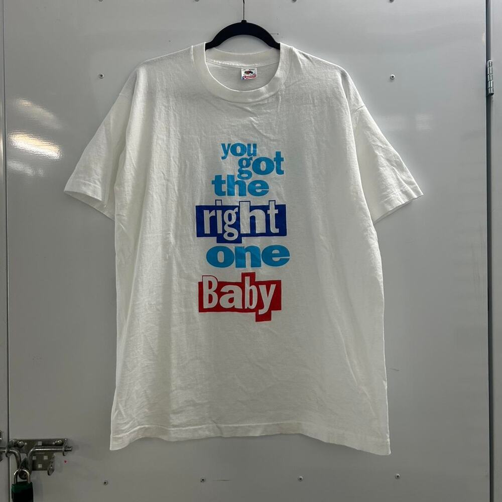 VTG 90s White "You Got The Right One Baby" cotton t-shirt